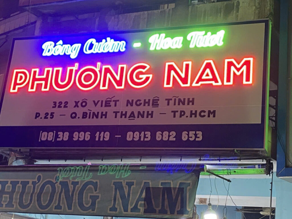 Bảng hiệu chữ đèn Led tiệm hoa tươi tại Bình Thạnh 