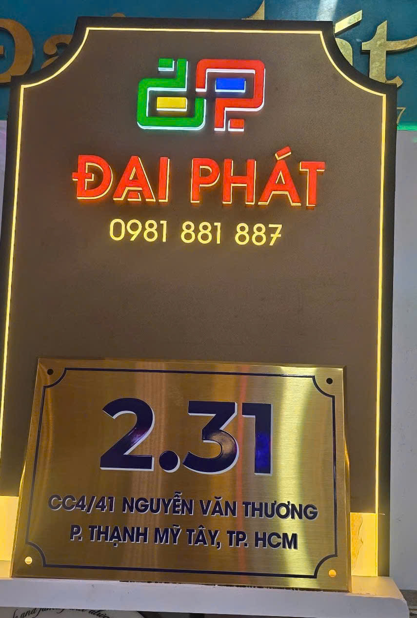 Bảng tên công ty Inox in UV